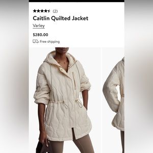 Varley Caitlin Quilted Jacket Whitecap Sz Small NWT Retails for $280